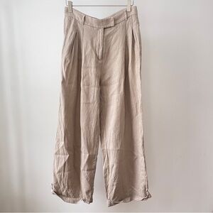 Free People wife leg linen Cream Tan Pants Size 0